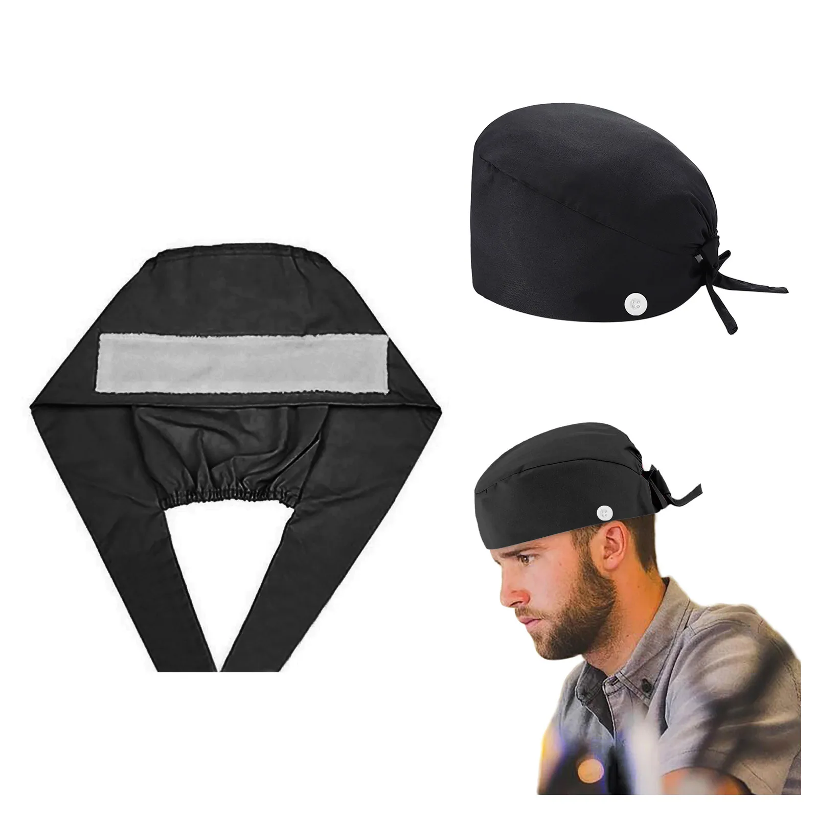 

Шапка-тюрбан Регулируемая на завязках, из дышащего хлопка