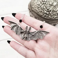 new fashion vintage punk gothic beads bat pendant necklace for women animals choker collar hip hop girls jewelry gift collares