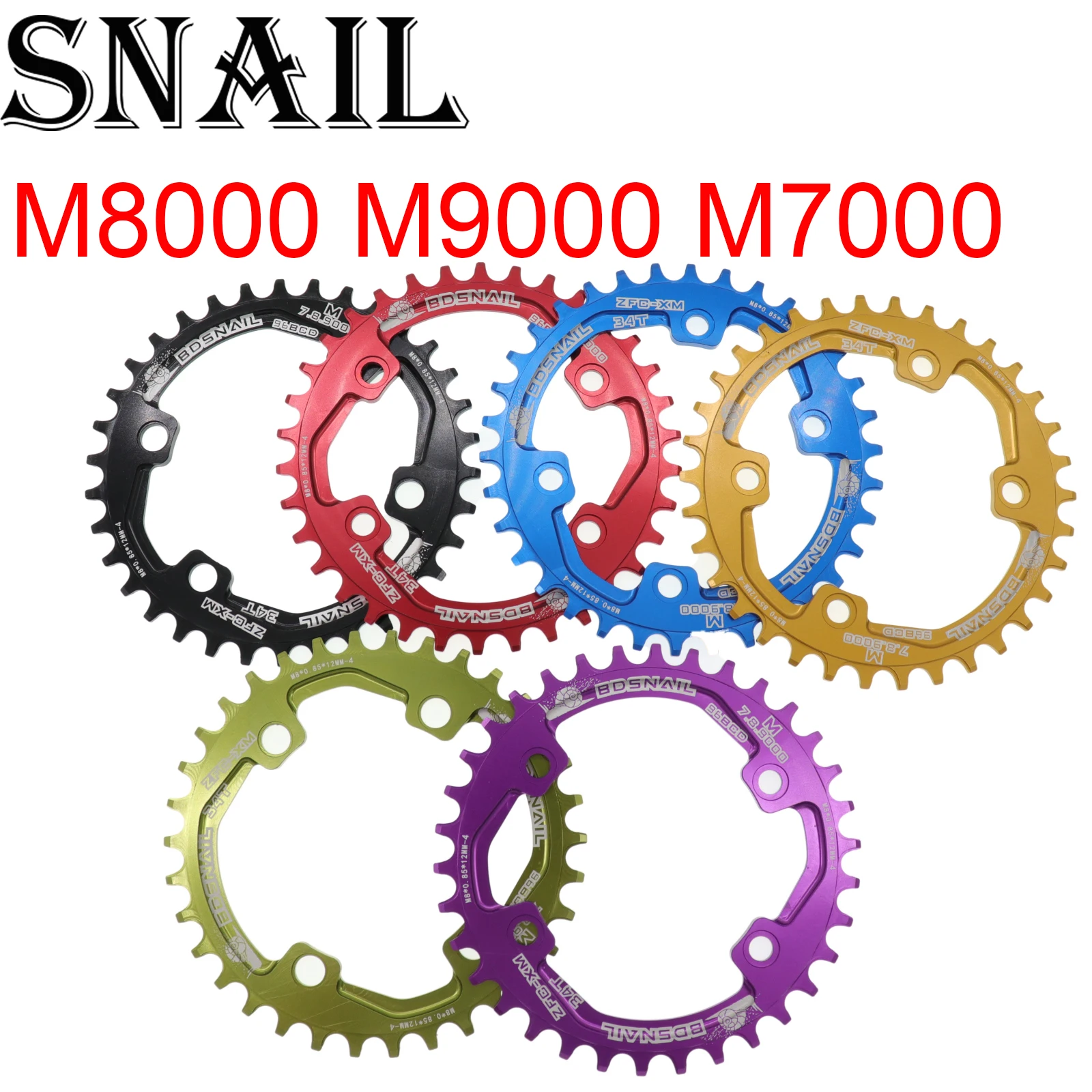 Круглая Звездочка с улиткой для Shimano M7000 M8000 M9000 30 T/32 T/34 T/36 T/38 T 96 BCD велосипедная Звездочка с зубчатой пластиной 96bcd