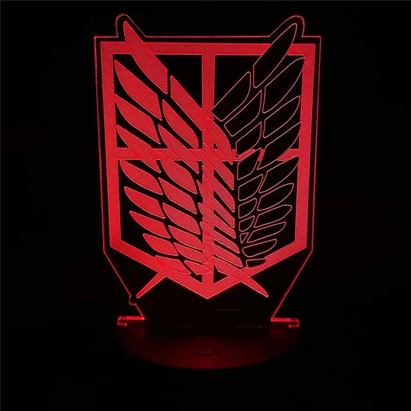 

Bedroom Desk Lamp Wings of Liberty 3D Anime Attack on Titan Led Night Light Children Kids Gift Japanese Manga Decor Lighting