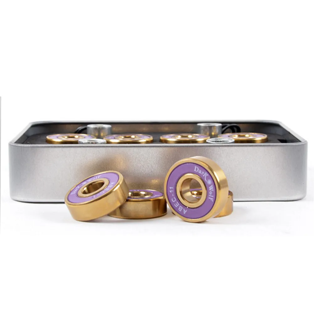 Темный волк скейтборд подшипники Титан Abec 11 Фиолетовый Золото 8 шт с 4 шт. Spacer
