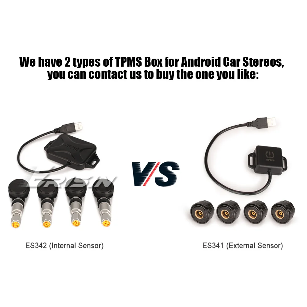 Erisin ES342 TPMS модуль контроля давления в шинах 4 Внутренний датчик USB для Android 10 0/9 0/8 0/7