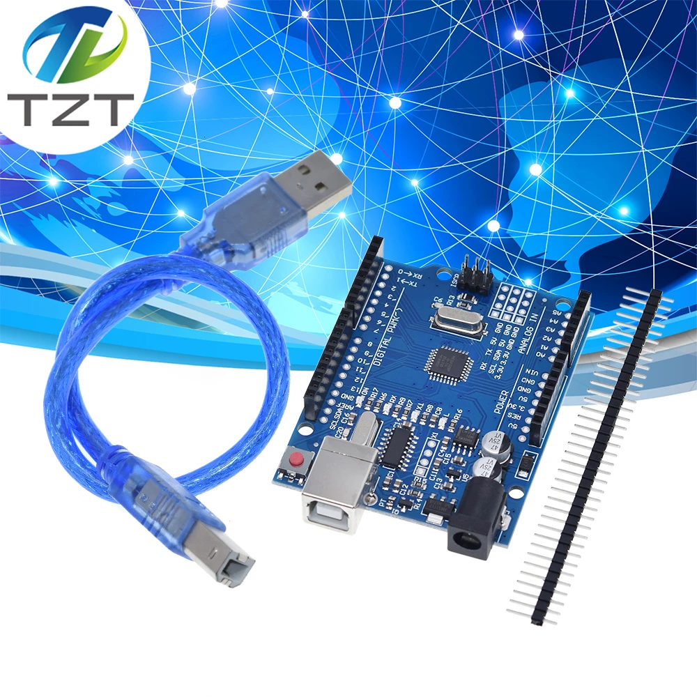Умная электроника высокого качества для Arduino UNO R3 CH340G+ MEGA328P чип 16 МГц UNO R3 макетная плата+ USB кабель DIY комплект