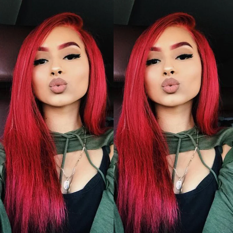 

Colored Peruvian Straight Hair Bundles Burgundy 99J Red Human Hair Weave Bundles Shining Star 1 Pc Remy Hair Extension Canbe Dye