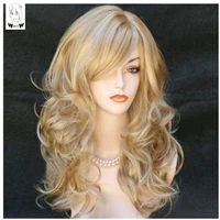 whimsical w long wavy mix blonde wigs natural heat resistant hair synthetic wig for women