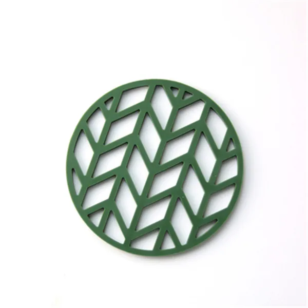 dark green style 2 Креативный силиконовый подстаканник, коврик для чашки, круглая полая подставка в виде облака, теплоизоляционная Нескользящая подставка для рабочего стола, 1 шт - Цвет: dark green style 2
