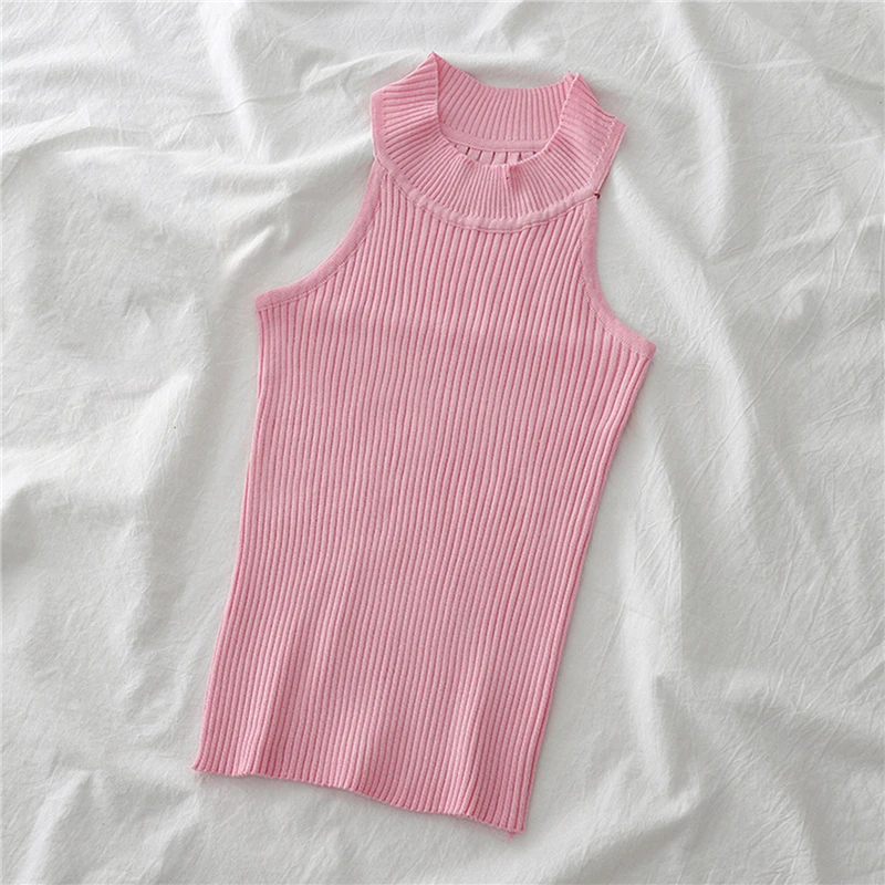 

2021 Halter Tank Tops For Women Summer O Neck Sexy Hollow Out Ladies Vest Tank Sleeveless Knitted Streetwear Tanks Chic