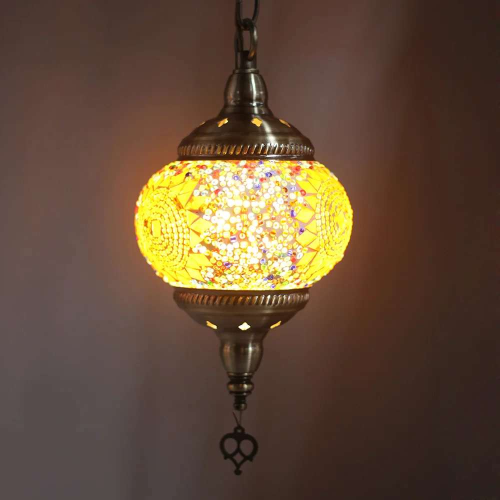 Юго-Восточная Азия богемная мозаика Турецкая Подвесная лампа E27 стеклянное бра
