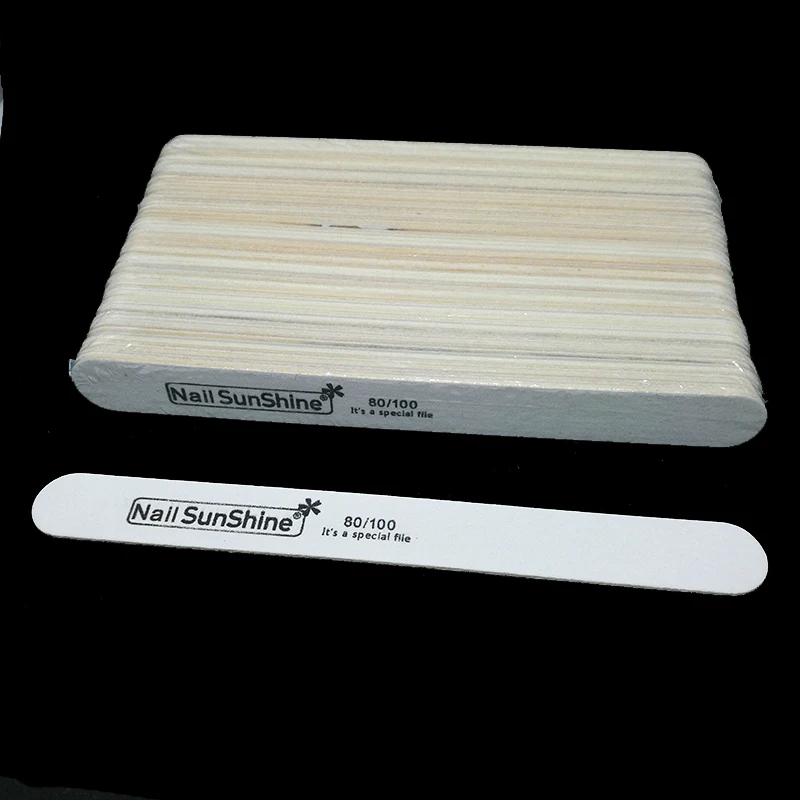 50 шт./лот крепкая Толстая древесина одноразовая пилка для ногтей 80/100 Лима