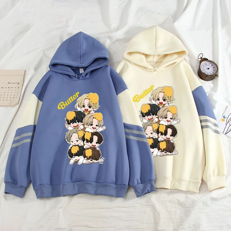 

Новые толстовки Bangtan Boys с капюшоном, свободные толстовки с капюшоном, модные контрастные толстовки, Прямая поставка, милый топ в стиле Харад...