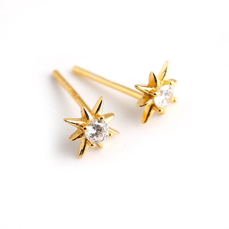 

BIJOX STORY Zircon Star Earrings For Women Real 925 Sterling Silver White Geometric Diamond Anniversary Engagement Fine Jewelry