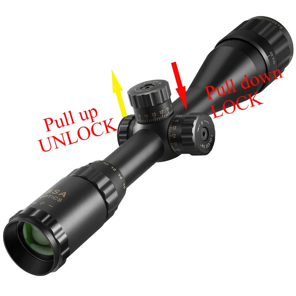 Охотничий прицел BSA OPTICS 4-16x44 ST зеленый/красный тактический оптический с