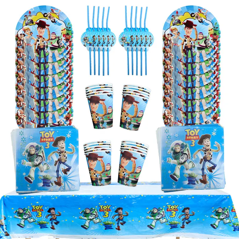 

81pcs Of 20 People Birthday Party Disposable Decoration Tableware Tablecloth Cup Plate Straw Napkin Baby Shower Party Supplies