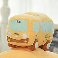stuffed bus skin friendly 3d shaped non pilling bus plush kids gift stuffed plush toy for indoor