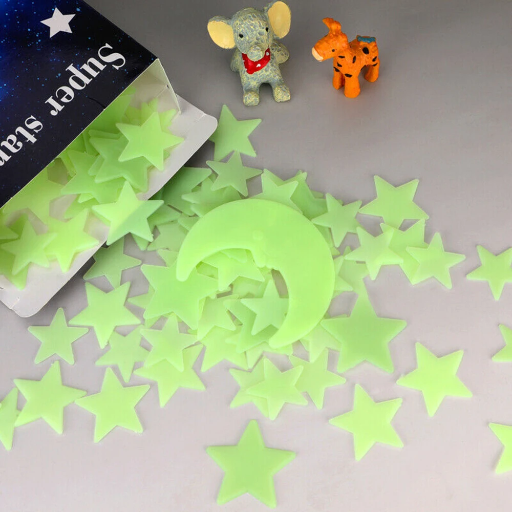 

Wall Decal Stickers Luminous Star Moon Stickers Birthday Party Plastic