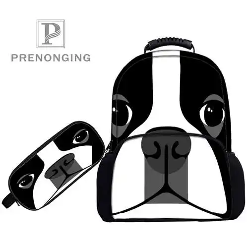 Пользовательские 17 дюймов boston terrierрюкзаки пеналы для ручек 3D печать школьные