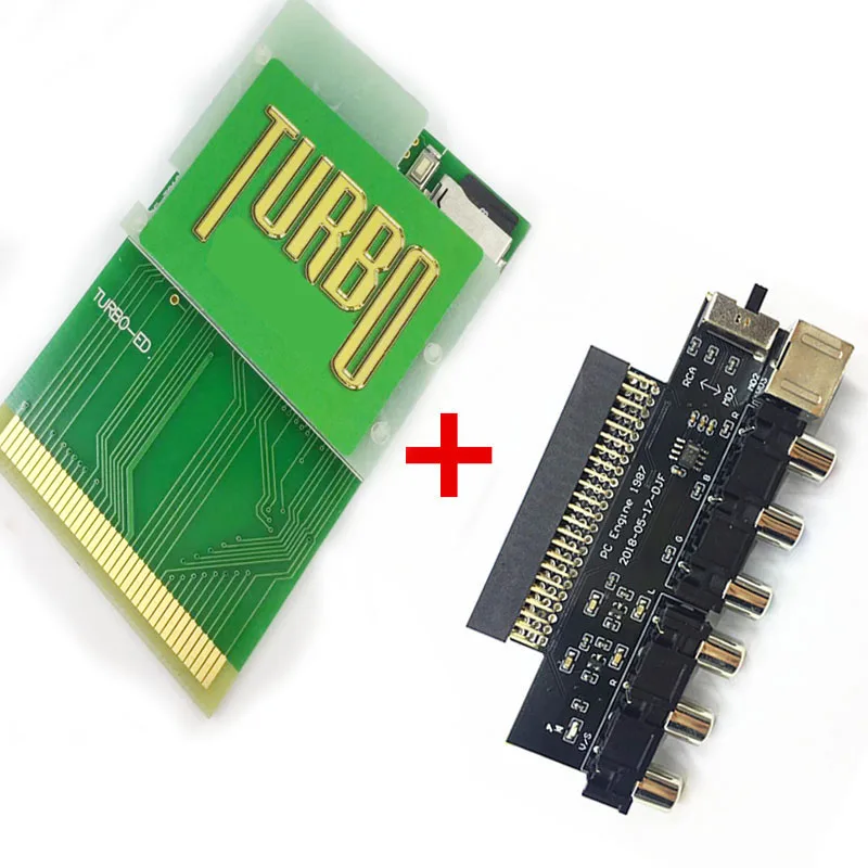 PCE-tarjeta de juego TURBO 600 en 1 para consola de motor de pc, potenciador de vídeo, salida de señal RGBS, salida de Audio