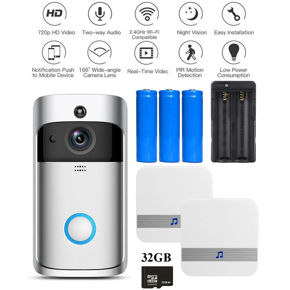 Камера видеонаблюдения V5 Deurbel Met Wi-Fi дверной звонок видеодомофон с сигналом