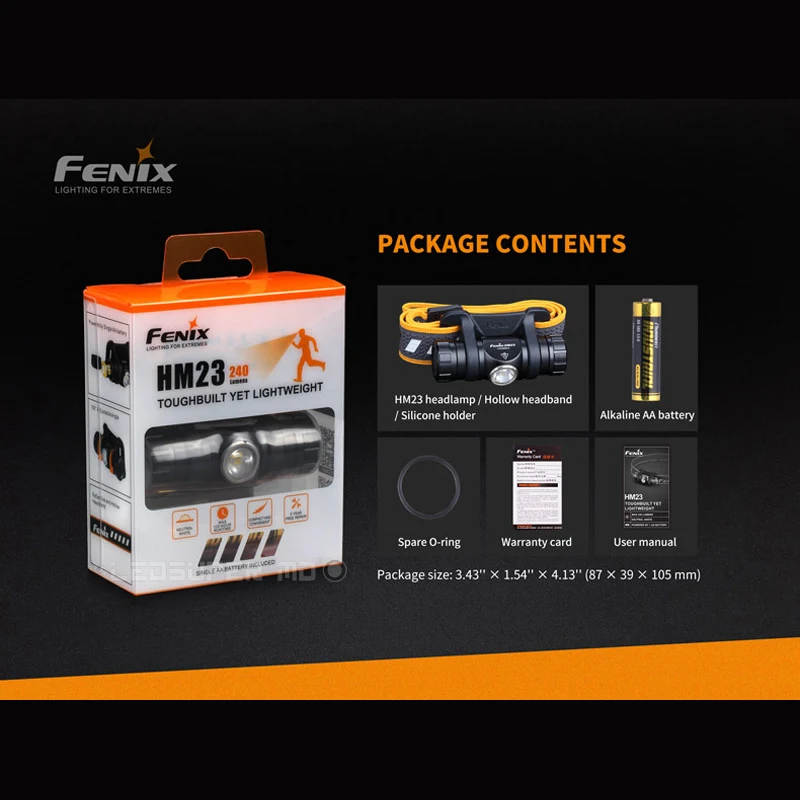 Светильник для extreme Fenix HM23 Cree нейтральный белый светодиодный компактный и легкий