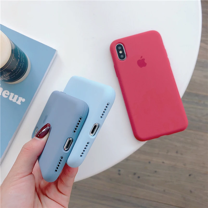 Жидкий силиконовый чехол для iPhone 6S 7 8Plus X XR XS Max Клюква фрукты мягкий на заднюю