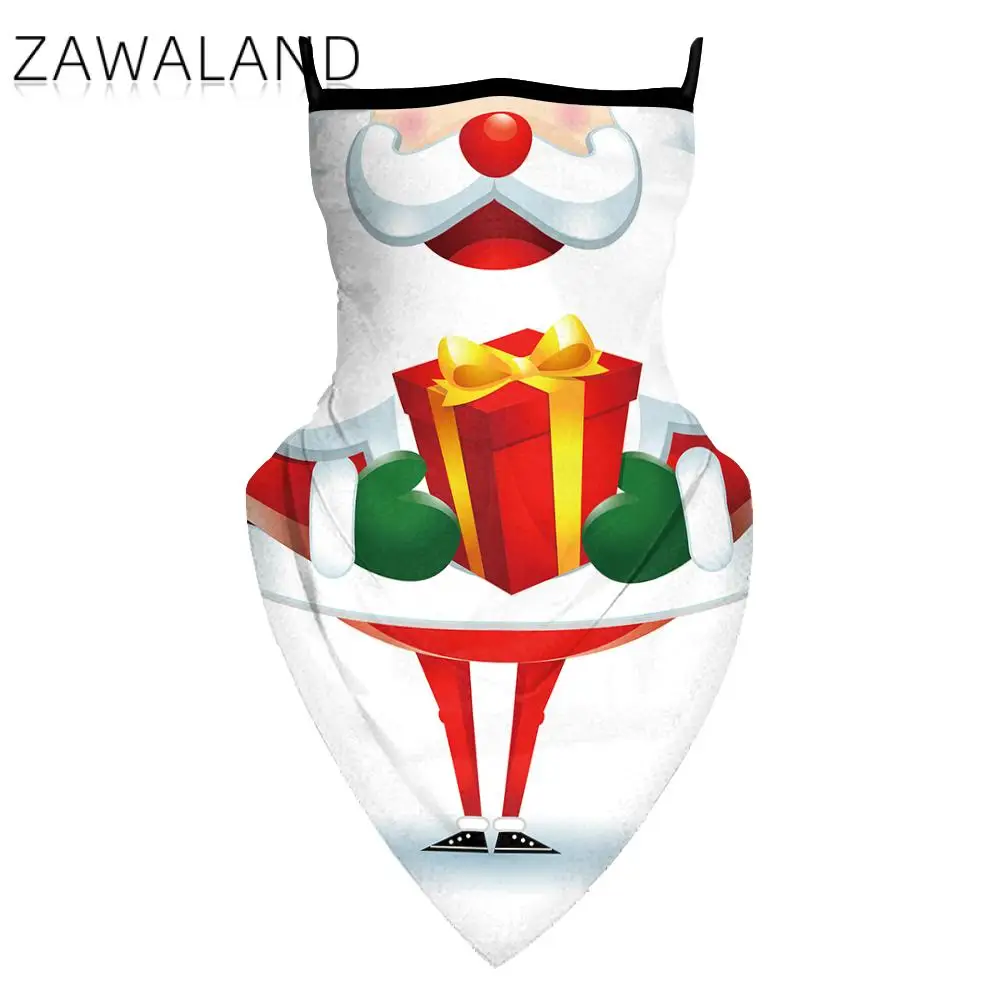 

Zawaland Santa Claus Face Scarfs Christmas Decoration Multifunction Triangular Neck Cover Creativity Animal Print Bandana