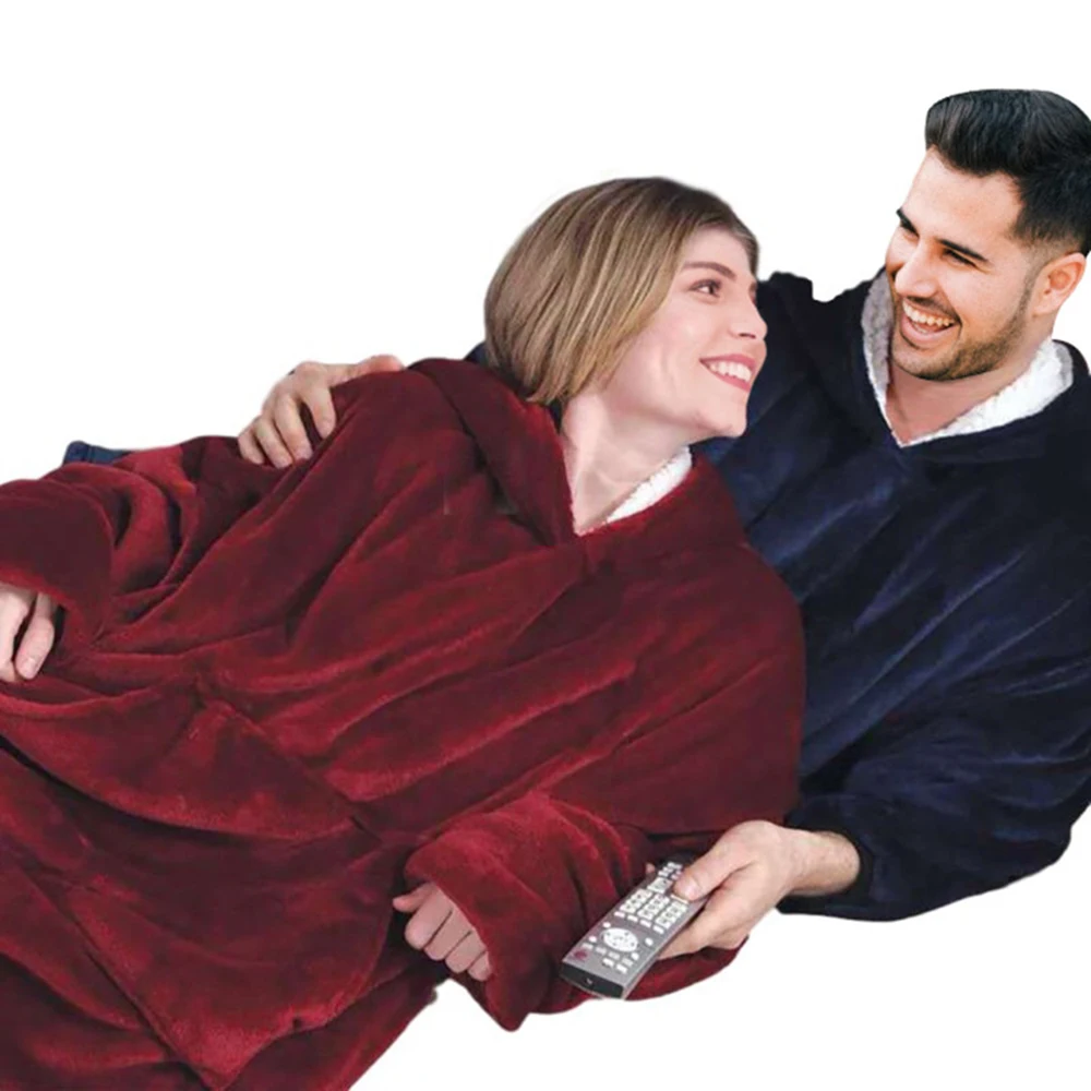 С капюшоном и карманами Одеяло s зимний халат спальный костюм с косые Стёганое