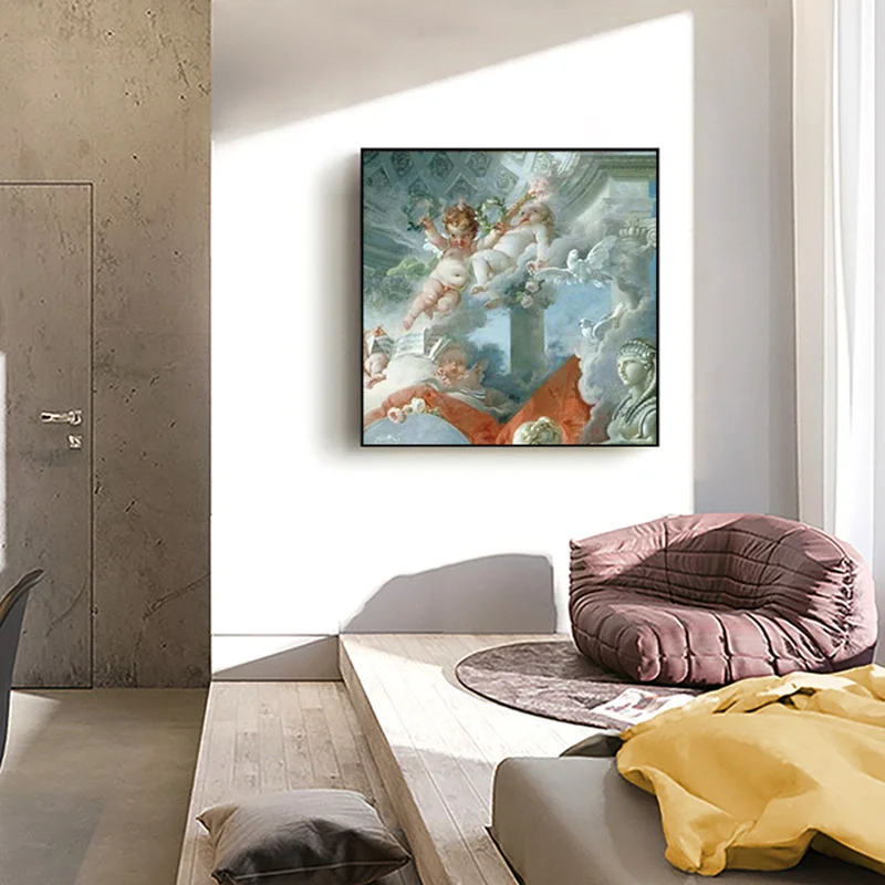 Обои в европейском стиле с ангелом HD постер эффектом живописи на заказ и печать