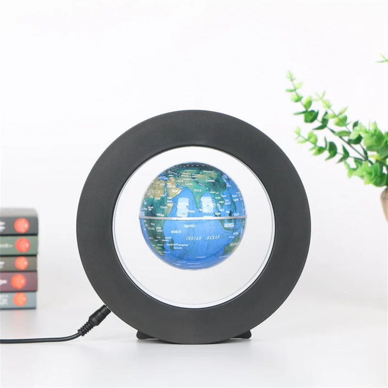 4inch Round LED Globe Magnetic Floating Geography Levitating Rotating Night Lamp World Map School Office Supply Home Decor - купить по