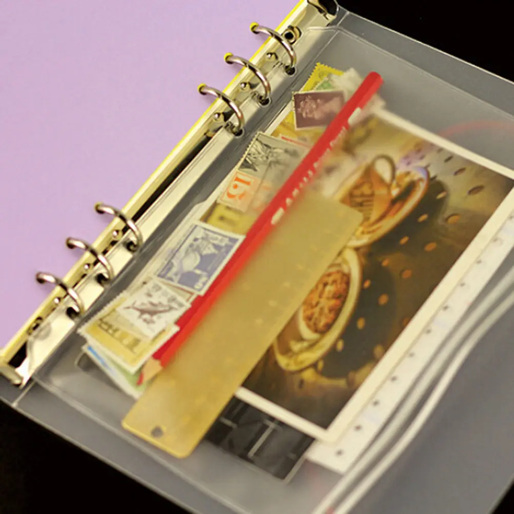 1pc A5 A6 A7 Notebook Diary Planner Zipper Bag Filing Products Transparent PVC Storage Card for Traveler | Канцтовары для офиса и