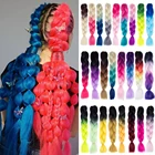Синтетические волосы, косички, Омбре, косички для наращивания волос, косички, волосы розового, фиолетового, желтого, золотого цветов, вязанные косички, волосы