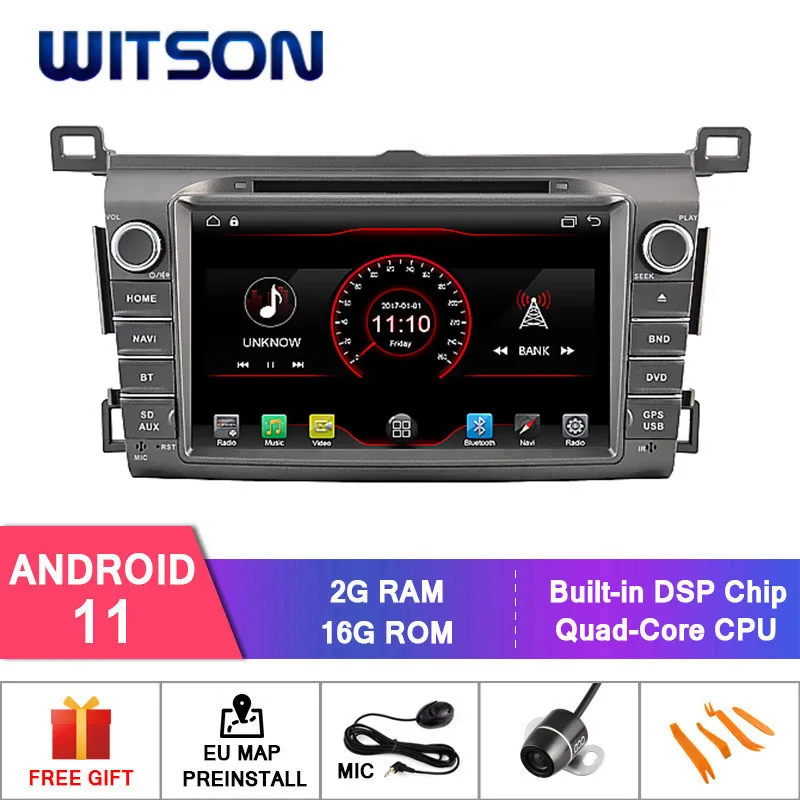 

WITSON Android 11 автомобильный аудиоплеер для TOYOTA RAV4 2013-2014 Автомобильный dvd gps1080P HD Mirror Link/TPMS/DVR/OBD/4G модем с поддержкой