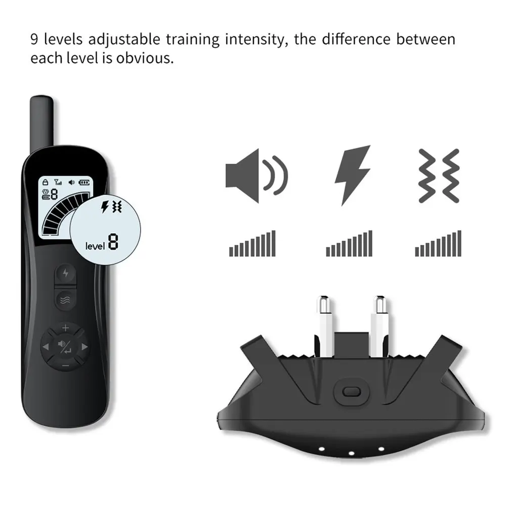 

Dog Trainer Pet Electric Shock Dog Collar Adjustable Training Intensity Intelligent Training Feedback Pet Supplies