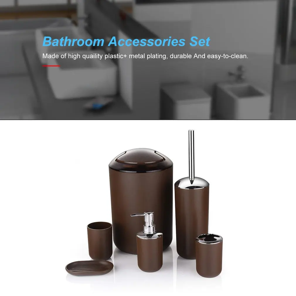 Набор пластиковых аксессуаров для ванной 6 шт. держатель зубной щетки диспенсер