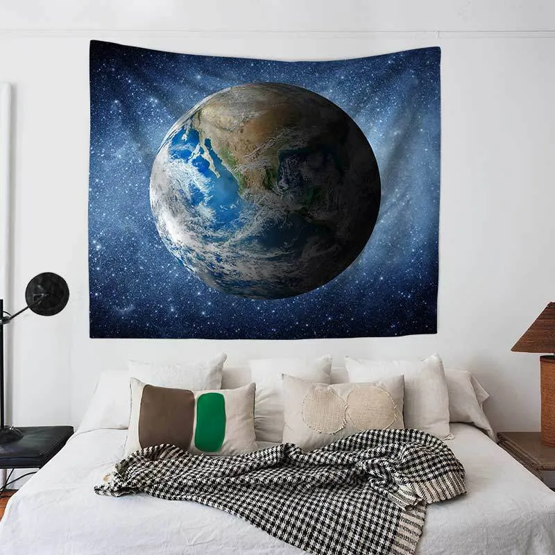 Настенный гобелен с изображением неба вселенной солнца луны и земли пляжное