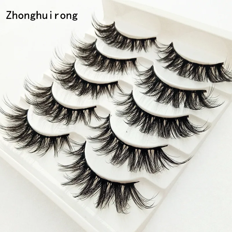 

5 пар ресниц ручной работы норковые ресницы 5D ресницы толстые Многослойные ресницы натуральные ресницы для наращивания расширенные инстру...