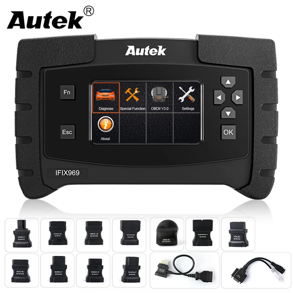 

Autek IFIX969 OBD2 автомобильный сканер, профессиональный считыватель кодов, полная система, подушка безопасности EPB ABS SRS, сброс масла SAS, автомобиль...
