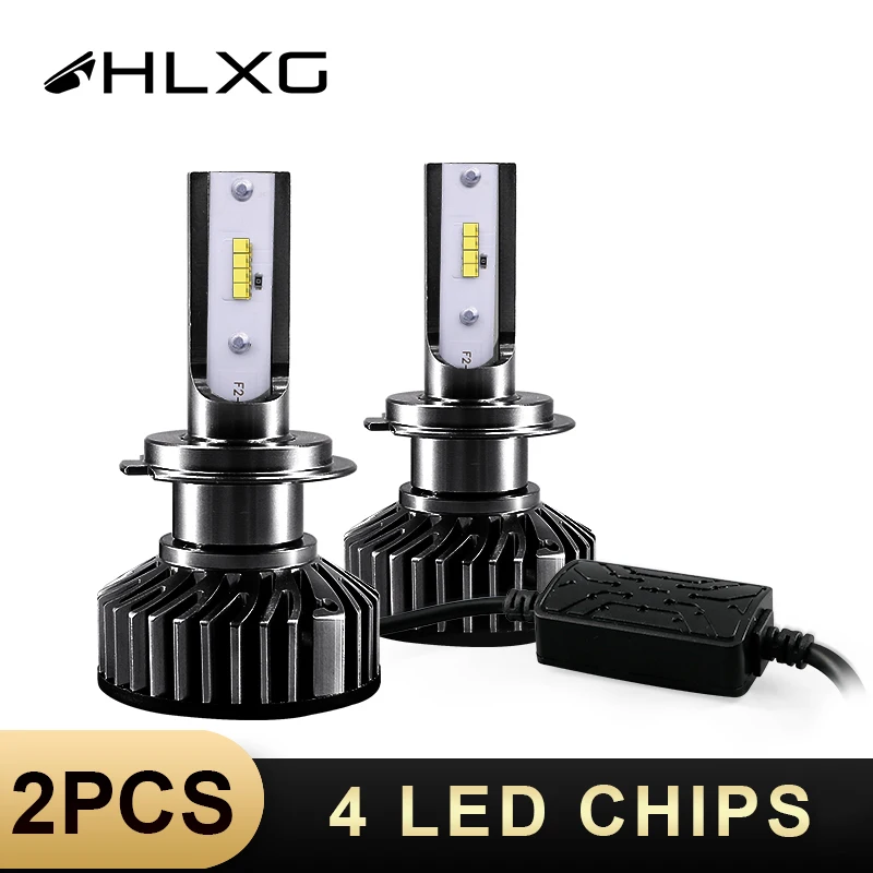 HLXG 4 светодиодных чипов H7 LED H4 лампы фар автомобиля Комплект 6500 к 80 Вт 12000LM H11 H8 H9 9005