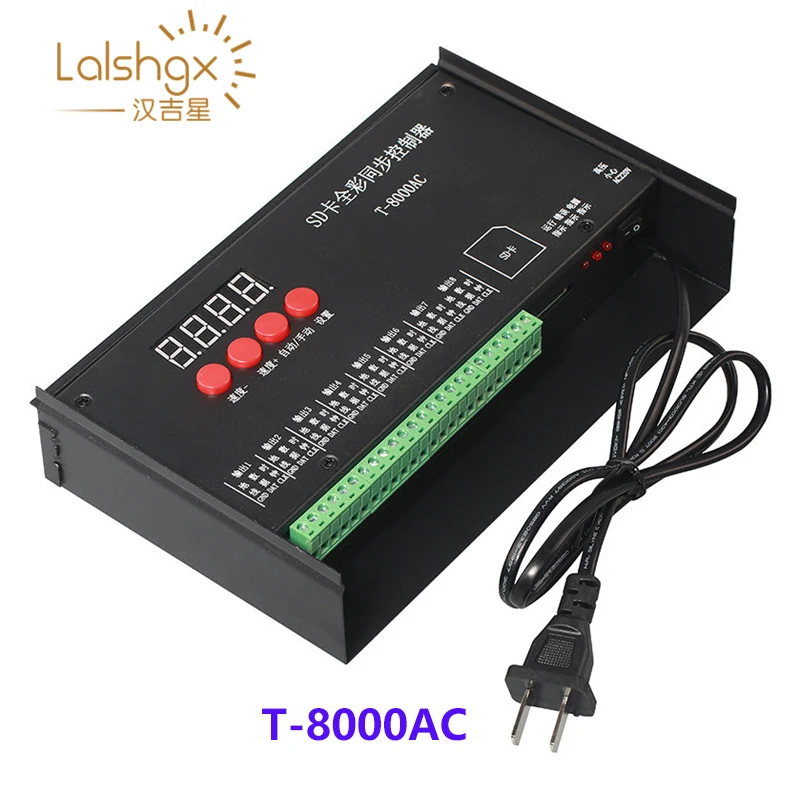 Высококачественный контроллер для SD карты T8000 AC110 240V WS2801 WS2811 LPD8806 макс. 8192