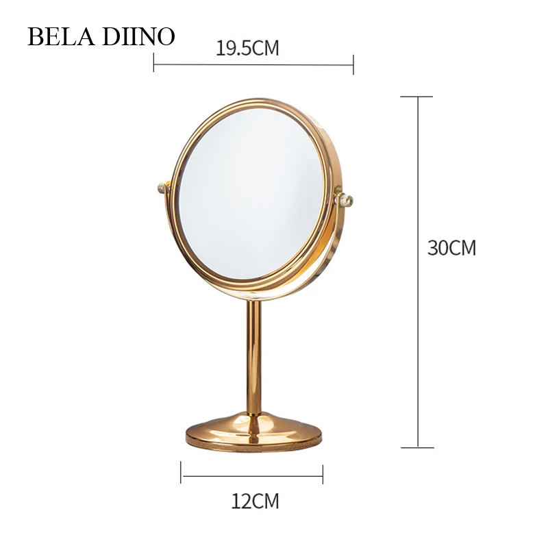 Зеркало косметическое двухстороннее металлическое с 2 увеличениями 7