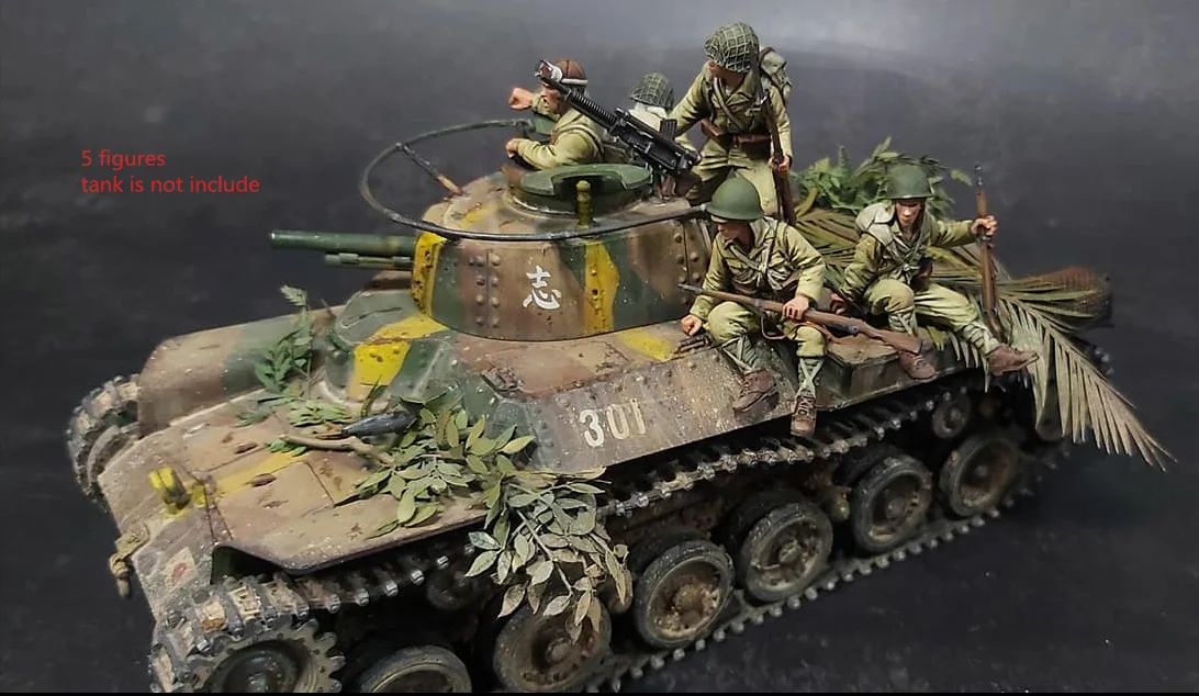 S Military Theme 5 Figures(tank Not Included)  Unassambled Unpainted 084