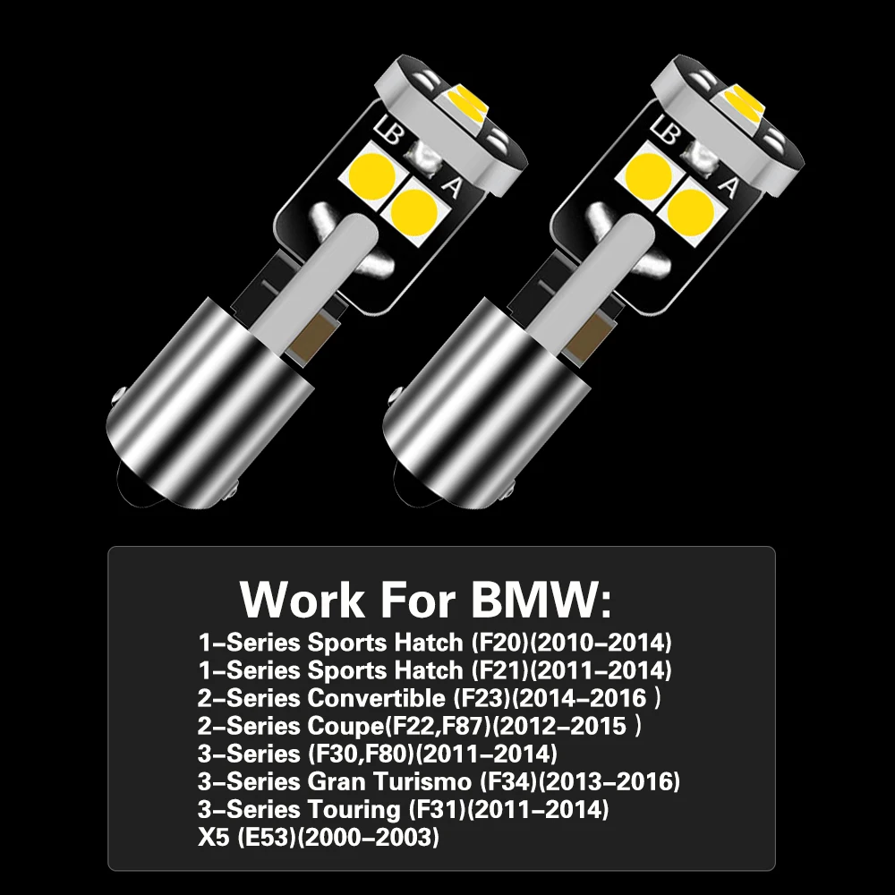 Светодиодная лампочка H6W BAX9S 64132 Canbus без ошибок для BMW F20 F21 F23 F22 F87 F30 F80 F34 F31 X5 E53 2 шт. |