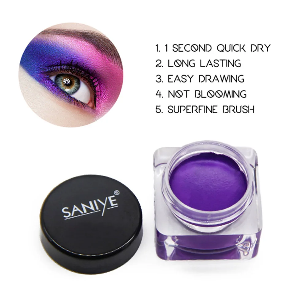 SANIYE фирменный черный гель-подводка для глаз с кисточкой долговечная Водостойкая