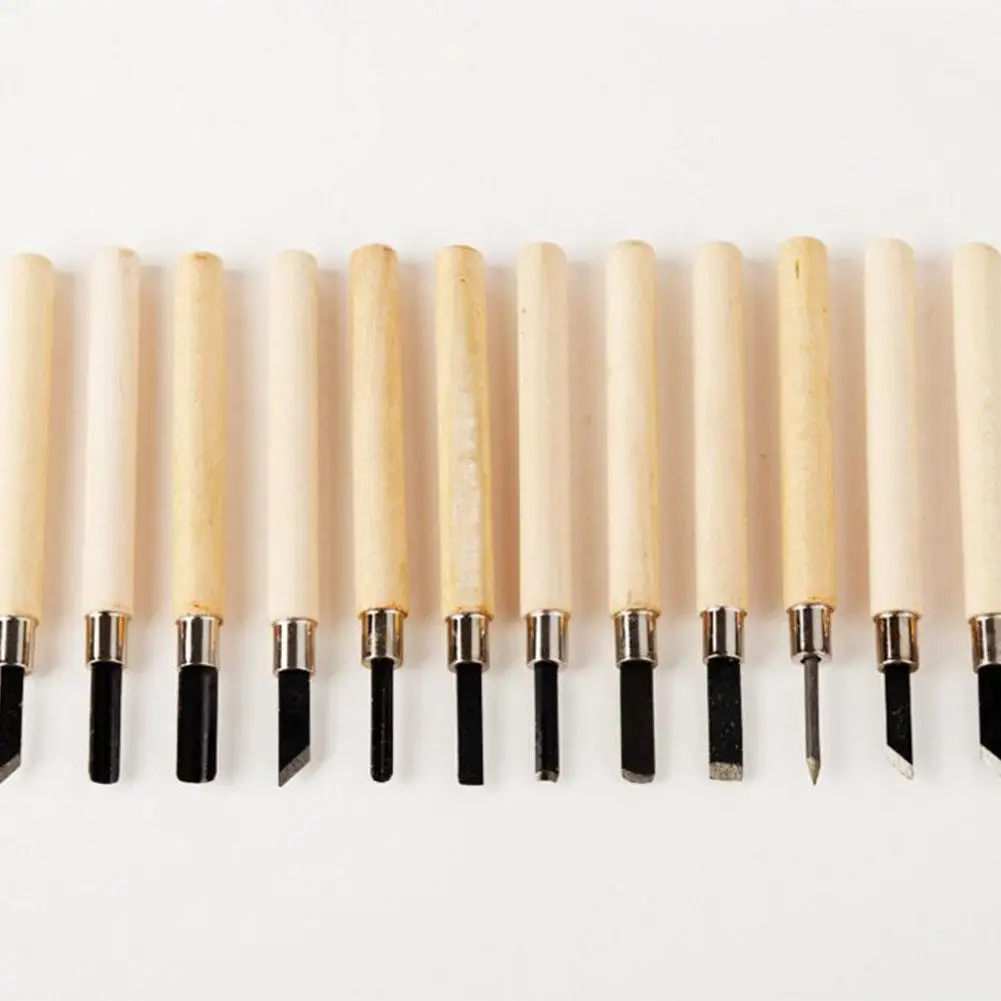 

12Pcs Wood Carving Hand Chisel Woodworking Tool Set For Basic Wood Cut DIY Tools And Detailed Woodworking Gouges Hand Tools
