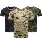 Мужская быстросохнущая Боевая футболка, военная армейская футболка, камуфляжная уличная тактическая футболка с коротким рукавом для походов
