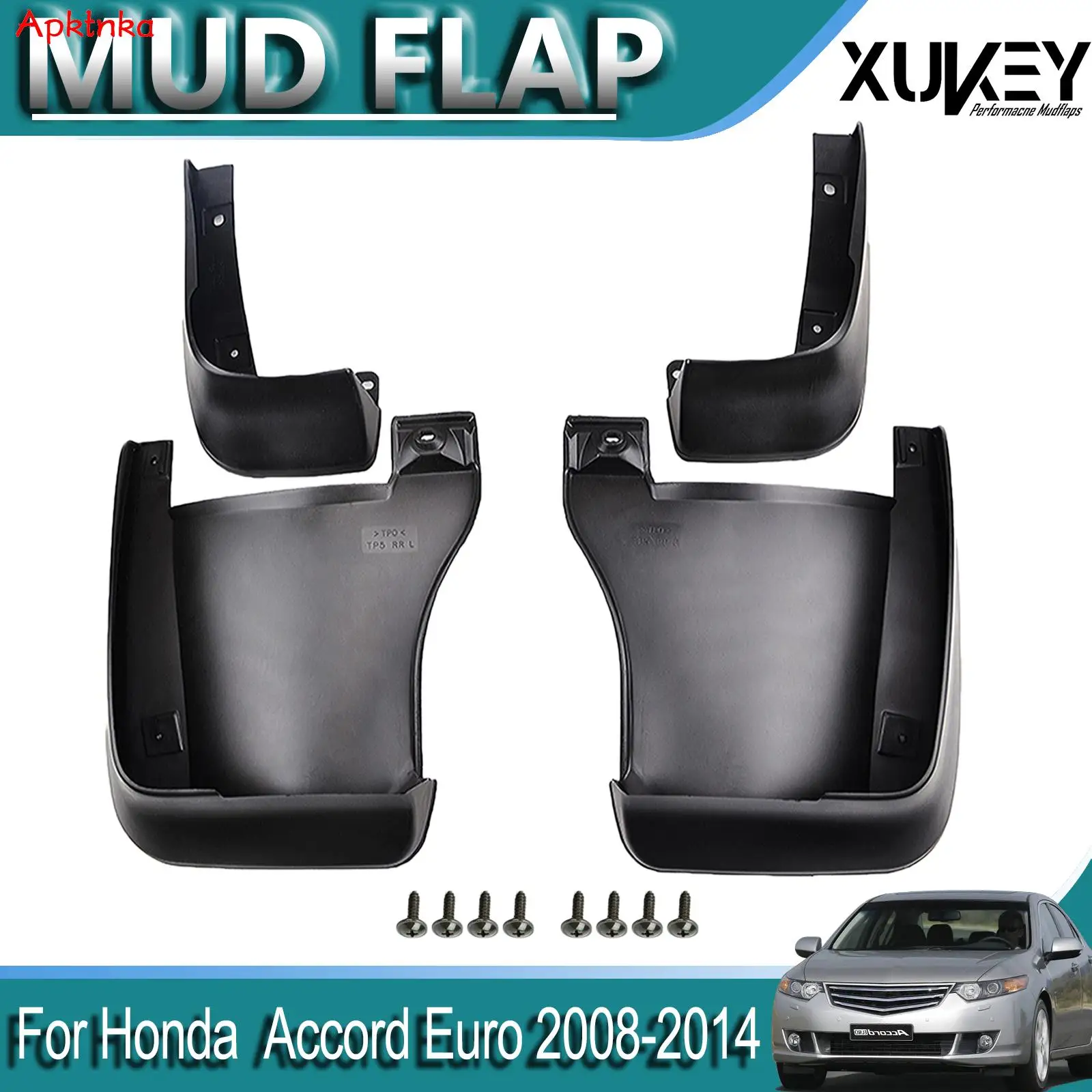 For Honda Accord Euro Acura TSX Car Front Rear Mud Flaps Splash Guards Fender Protection 2008 2009 2010 2011 2012 2013 2014 4PCS