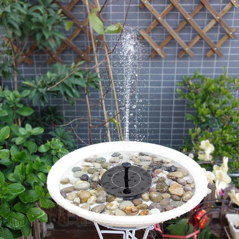 Solar Bird Bath Fountain Pump Bionic Water with 6 Nozzle Accessories 8 Different Types of Style Gardening Supplie | Дом и сад