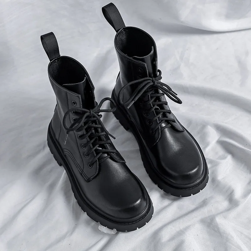 

New 2021 Thick Bottom Cowboy Boots Mens Trend Snow Winter Men's Shoes Safety Luxurious Work Casual Brand Protective Designer