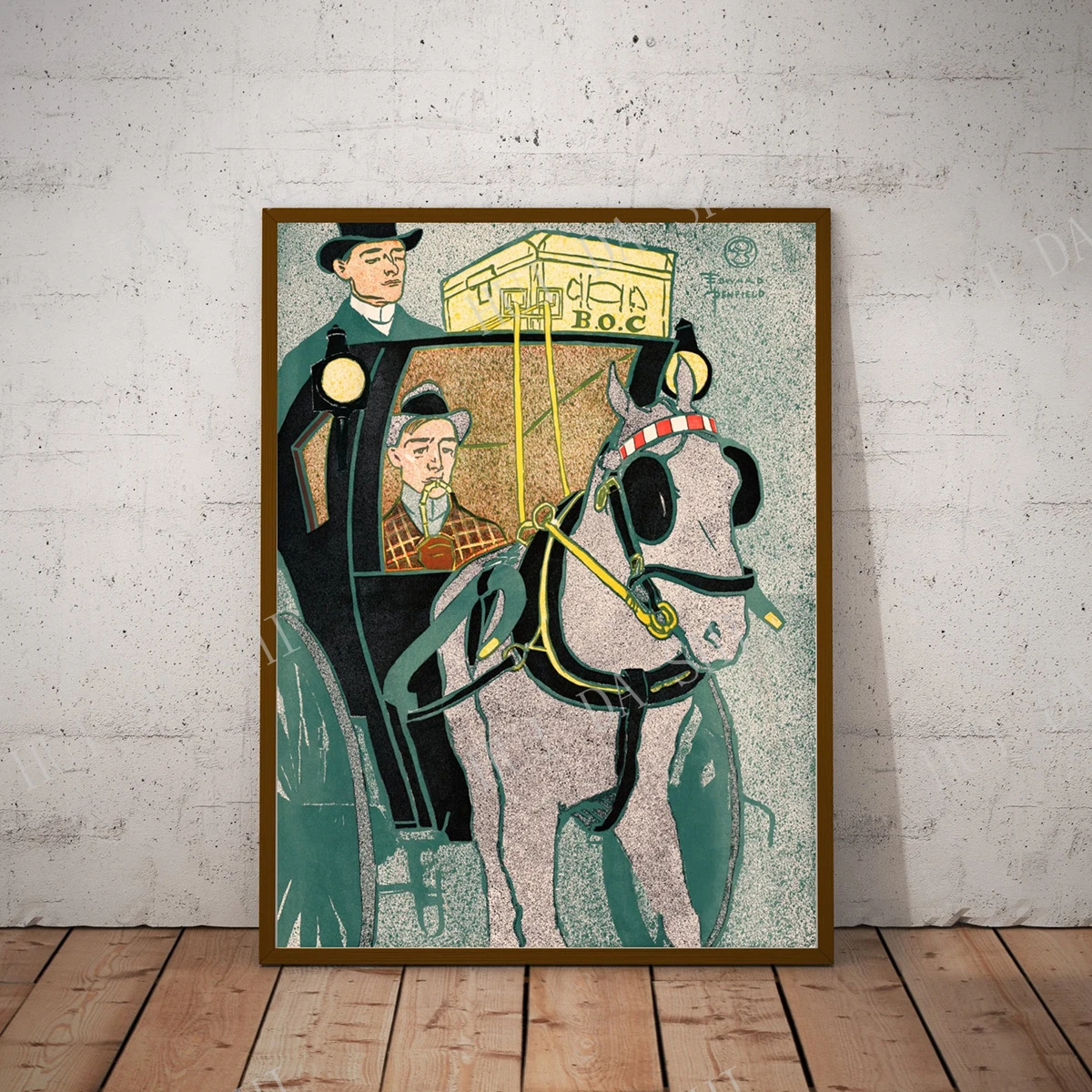 Винтажный постер в стиле человек карете (1896) от Эдварда пенфилда|Рисование и