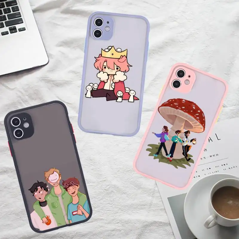 

Dream Smp Phone Case For iPhone 12 11 Mini Pro XR XS Max 7 8 Plus X Matte transparent Gray Back Cover