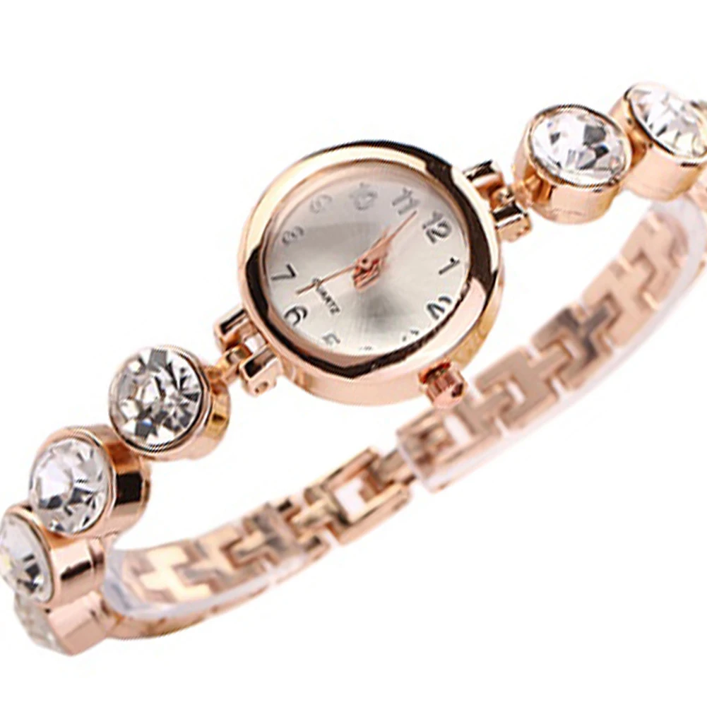 Часы-браслет женские кварцевые со стразами модные люксовые наручные в стиле рок -